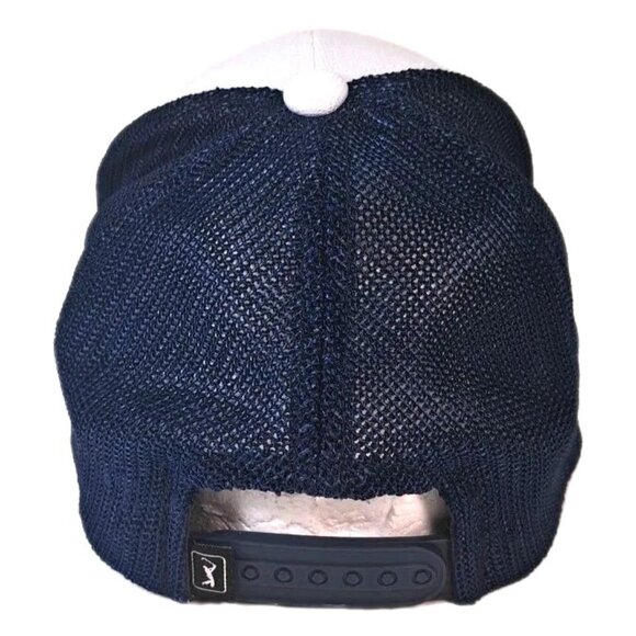 PGA Tour Pro Series SnapBack Trucker Golf Hat Embroidered Cap White/Blue Mesh - Picture 4 of 7